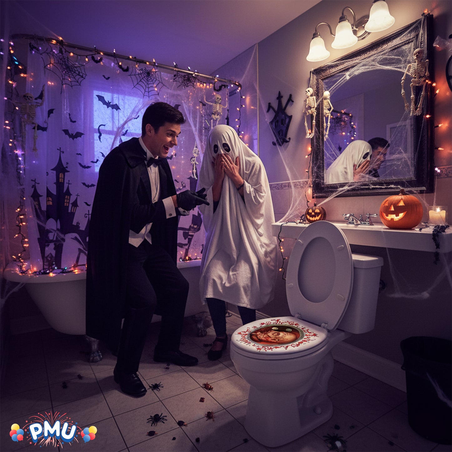 PMU Halloween Party Decoration Accessory Bloody Rat Toilet Seat Cover 12in x 17in Party Accessory (1/pkg) Pkg/1