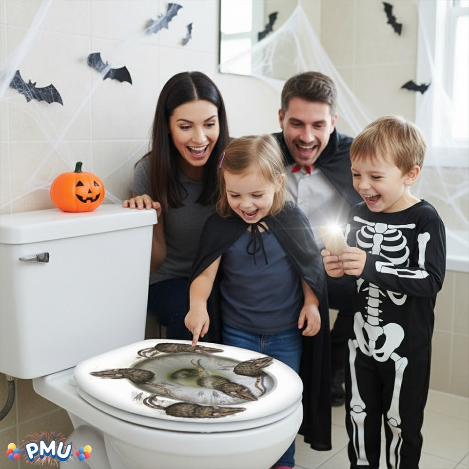 PMU Halloween Party Decoration Accessory Bloody Rat Toilet Seat Cover 12in x 17in Party Accessory (1/pkg) Pkg/1