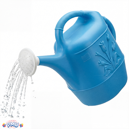 PMU 2 Gallon Watering Can - Garden Watering Can for Indoor & Outdoor Plants - Plastic Water Can with Detachable Sprinkler Head - Large Water Pot, Made in USA