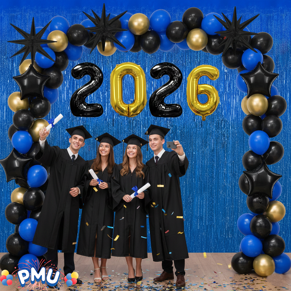 PMU 2026 Graduation - New Years Balloons Curtain Backdrop Party Kit Decorations
