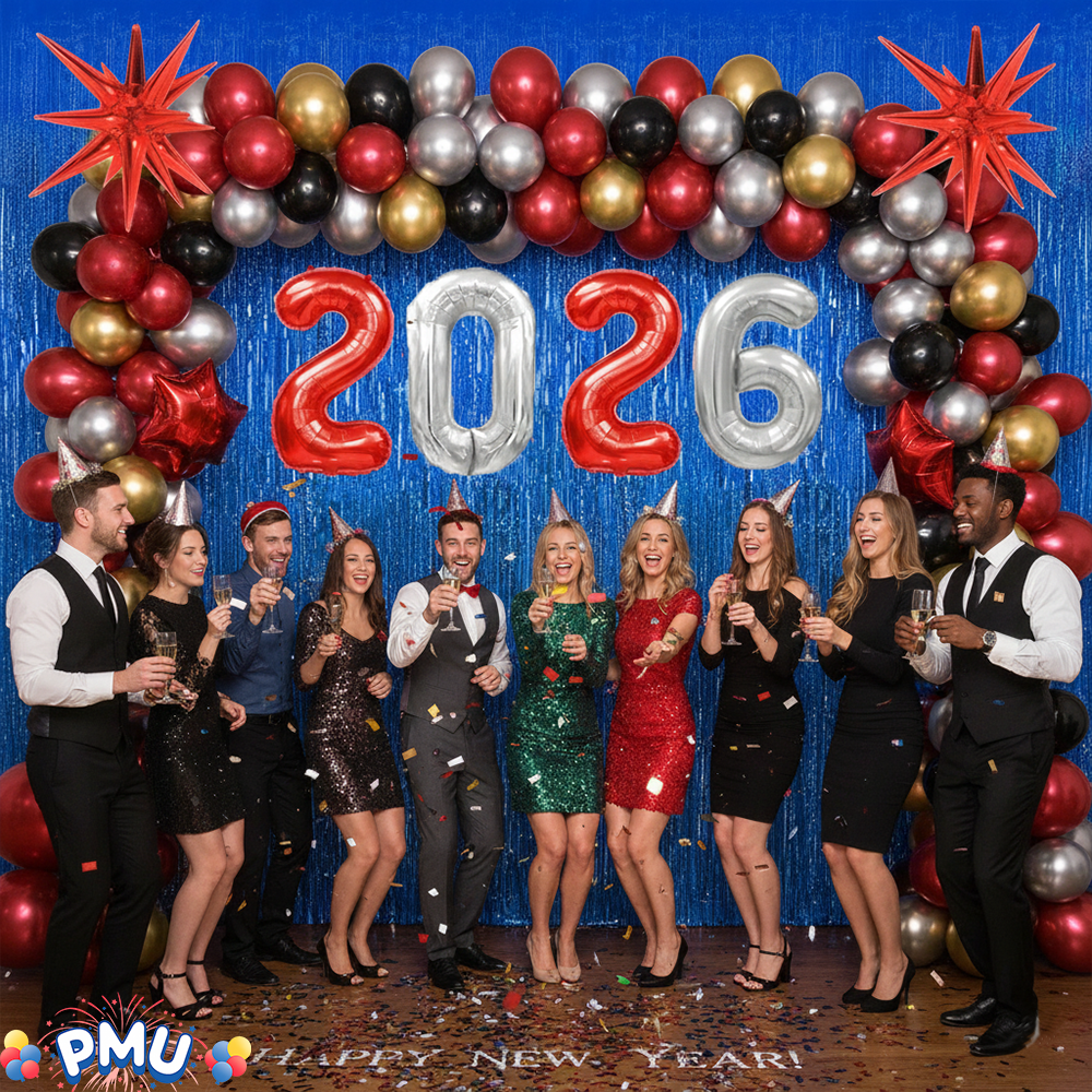 PMU 2026 Graduation - New Years Balloons Curtain Backdrop Party Kit Decorations