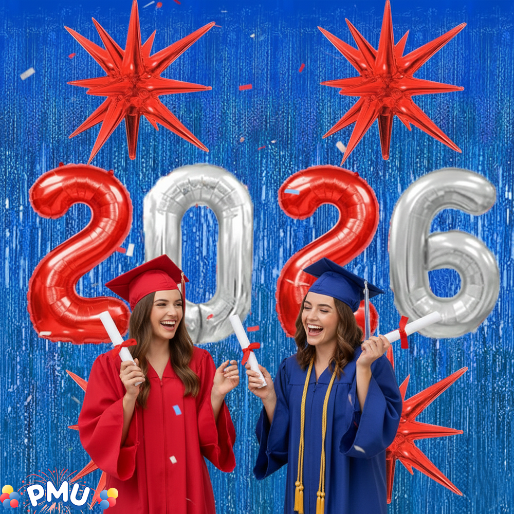 PMU 2026 Graduation - New Years Balloons Curtain Backdrop Party Kit Decorations