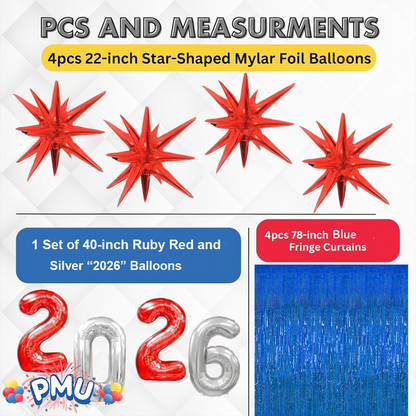 PMU 2026 Graduation - New Years Balloons Curtain Backdrop Party Kit Decorations