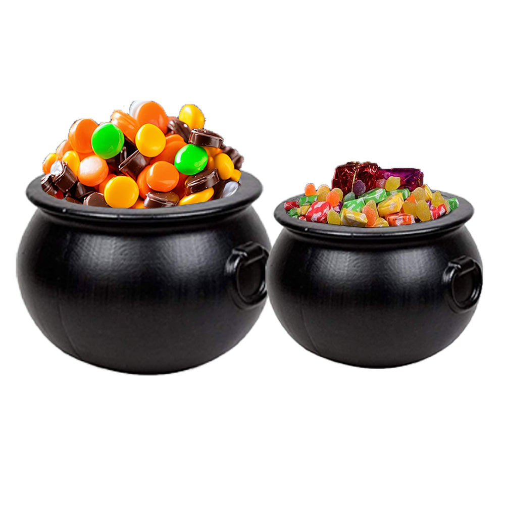 PMU Halloween Cauldron - Blow Mold Plastic Party Accessory - Candy Holder for Kids - Halloween Party Favors & Supplies – Perfect for Trick or Treat