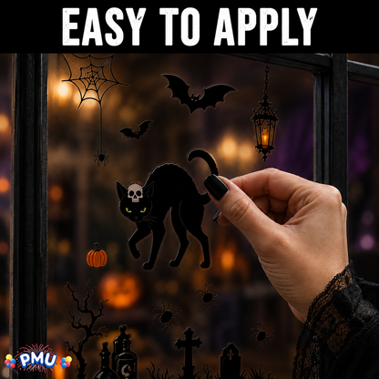 PMU PMU 13 Set Halloween Window Clings, Window Decals, Scary Halloween Decor