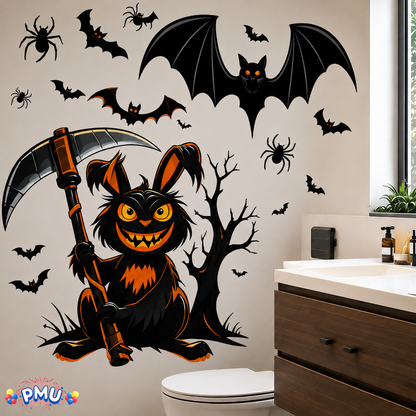 PMU 7 Sheet Halloween Wall Stickers, High-Definition Wall Decal Halloween Decor