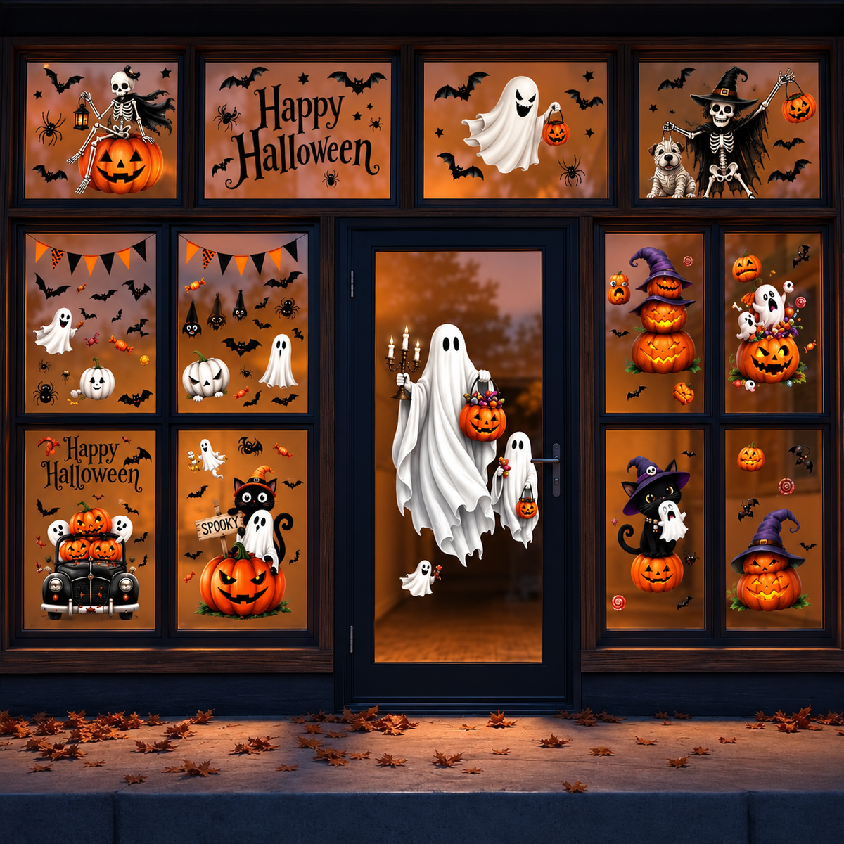 PMU PMU 13 Set Halloween Window Clings, Window Decals, Scary Halloween Decor