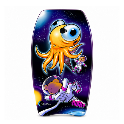 PMU 26 Inch Graphics Printed Bodyboard - Lightweight Wrist Leash Slick Bottom Boogie Board for Beach, Sea & Pool - Surfing Board for Kids, Teens & Adults Wave Conditions  Pkg/1