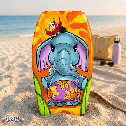 PMU 26 Inch Graphics Printed Bodyboard - Lightweight Wrist Leash Slick Bottom Boogie Board for Beach, Sea & Pool - Surfing Board for Kids, Teens & Adults Wave Conditions  Pkg/1