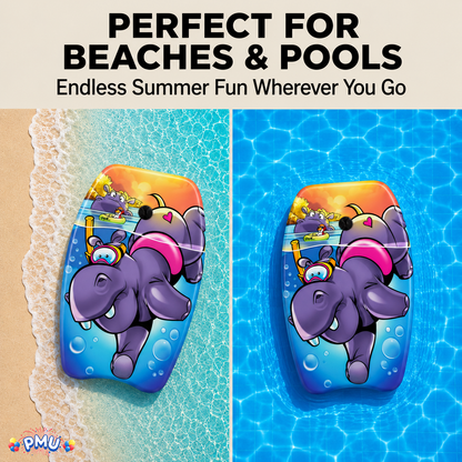 PMU 26 Inch Graphics Printed Bodyboard - Lightweight Wrist Leash Slick Bottom Boogie Board for Beach, Sea & Pool - Surfing Board for Kids, Teens & Adults Wave Conditions  Pkg/1