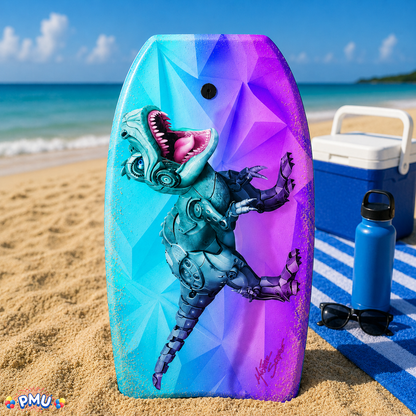 PMU 33 Inch Printed Bodyboard - Lightweight Wrist Leash Slick Bottom Boogie Board for Beach, Sea & Pool - Surfing Board for Kids, Teens & Adults Wave Conditions Pkg/1
