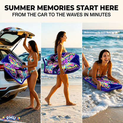 PMU 26 Inch Graphics Printed Bodyboard - Lightweight Wrist Leash Slick Bottom Boogie Board for Beach, Sea & Pool - Surfing Board for Kids, Teens & Adults Wave Conditions  Pkg/1