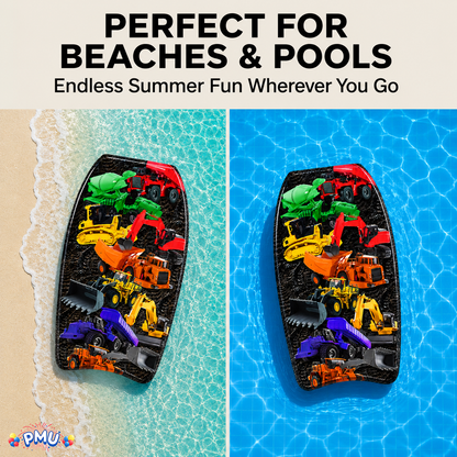 PMU 26 Inch Graphics Printed Bodyboard - Lightweight Wrist Leash Slick Bottom Boogie Board for Beach, Sea & Pool - Surfing Board for Kids, Teens & Adults Wave Conditions  Pkg/1