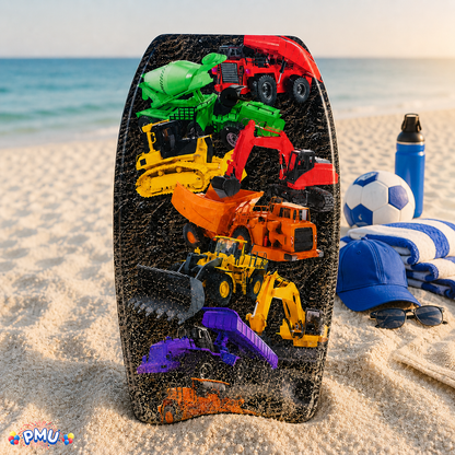 PMU 26 Inch Graphics Printed Bodyboard - Lightweight Wrist Leash Slick Bottom Boogie Board for Beach, Sea & Pool - Surfing Board for Kids, Teens & Adults Wave Conditions  Pkg/1
