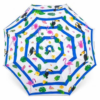 Beach Umbrella 6ft Opens to 72in Multicolor Beach Parasol with Carrying Sleeve