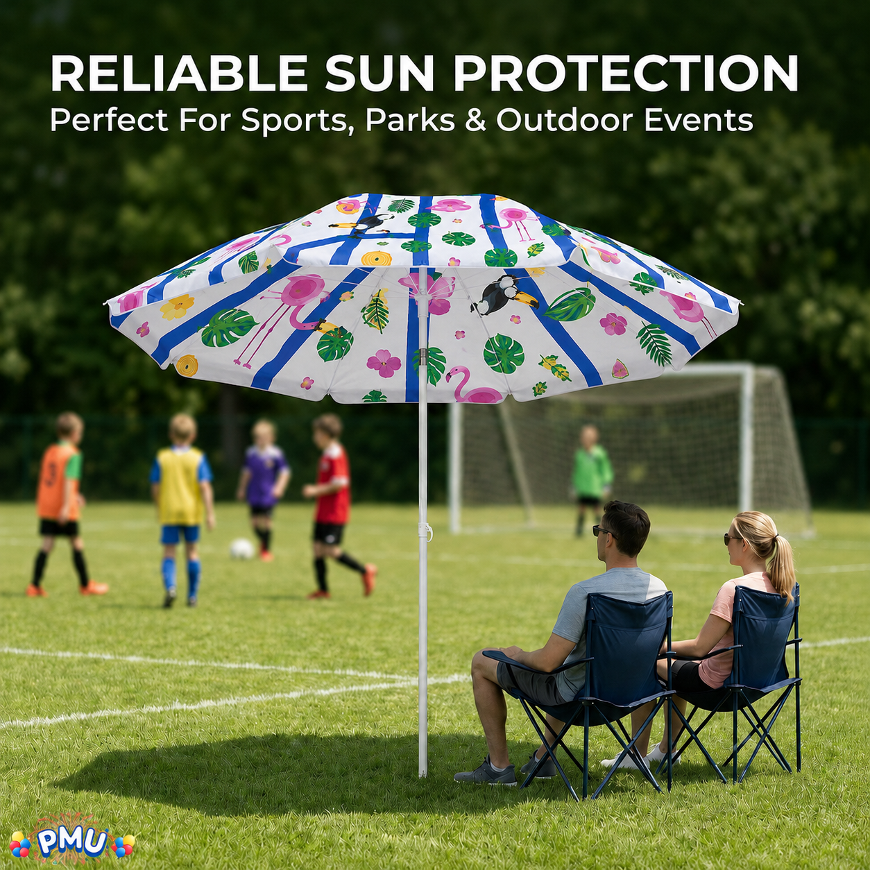 Beach Umbrella 6ft Opens to 72in Multicolor Beach Parasol with Carrying Sleeve