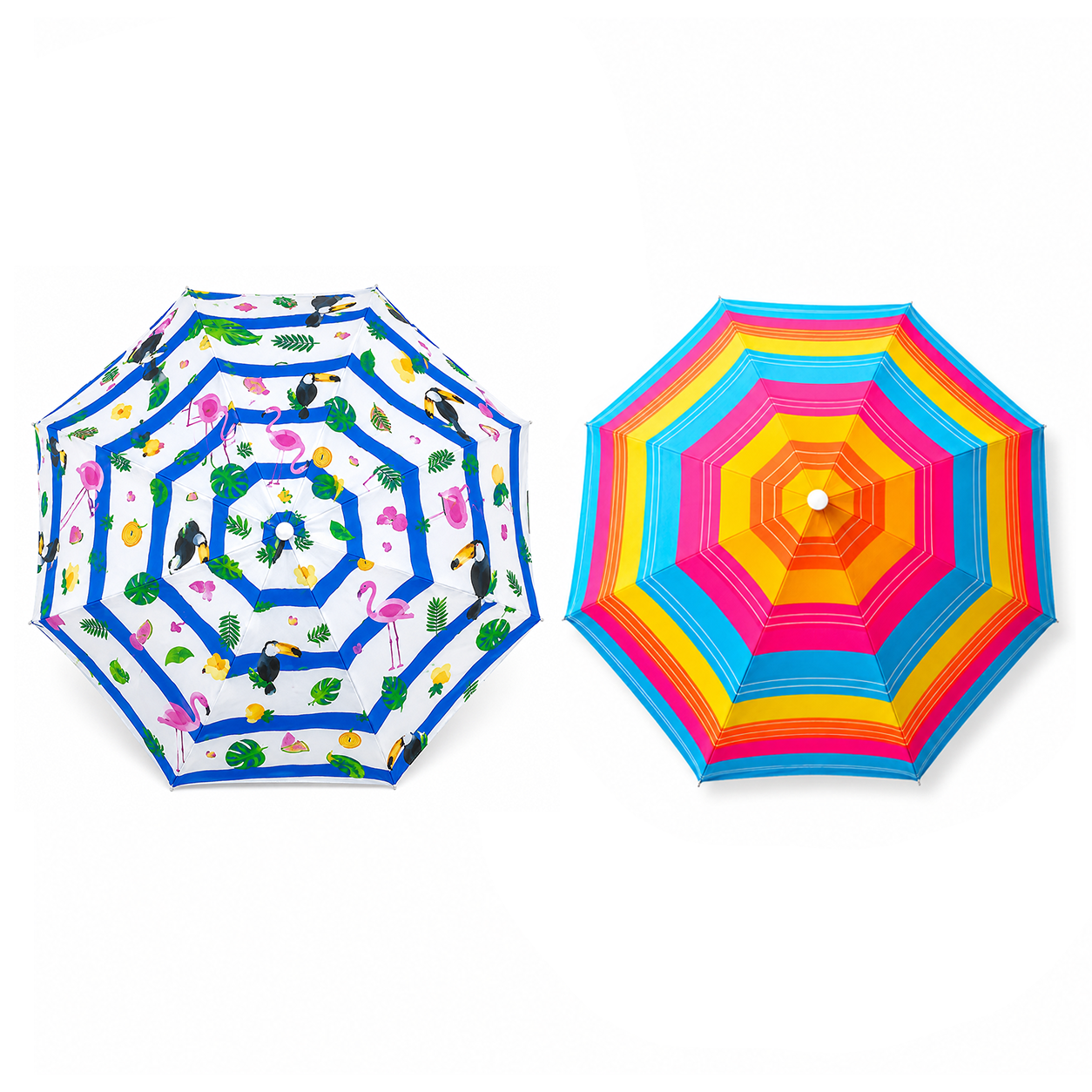 Beach Umbrella 6ft Opens to 72in Multicolor Beach Parasol with Carrying Sleeve