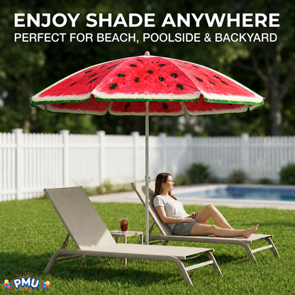 Beach Umbrella 6ft Opens to 72in Multicolor Beach Parasol with Carrying Sleeve