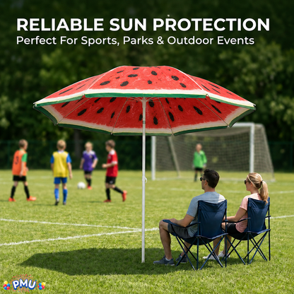 Beach Umbrella 6ft Opens to 72in Multicolor Beach Parasol with Carrying Sleeve