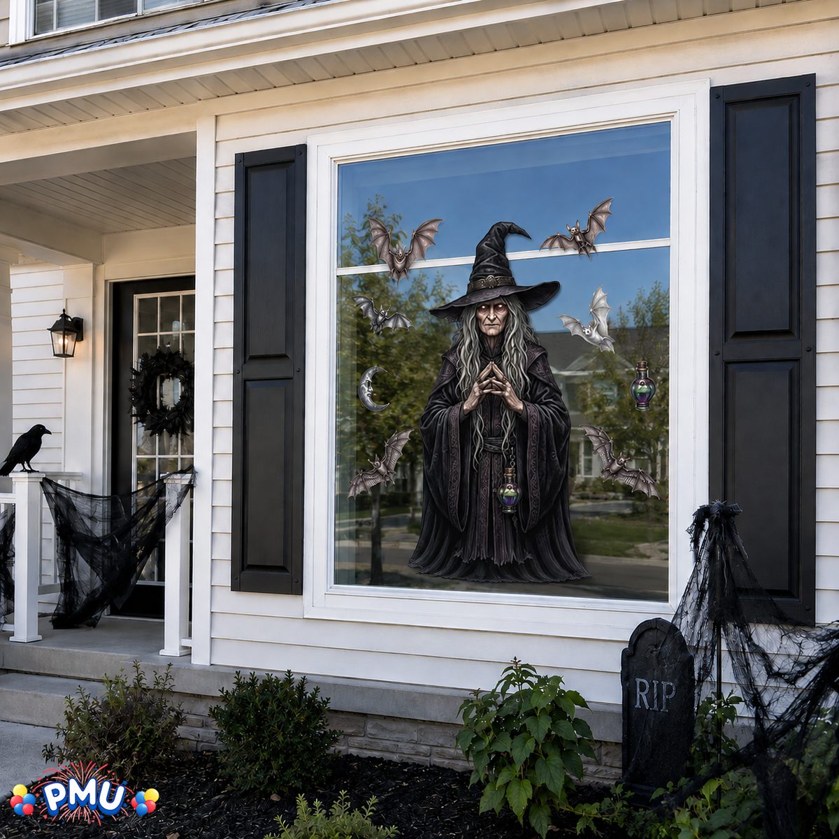 PMU PMU 13 Set Halloween Window Clings, Window Decals, Scary Halloween Decor