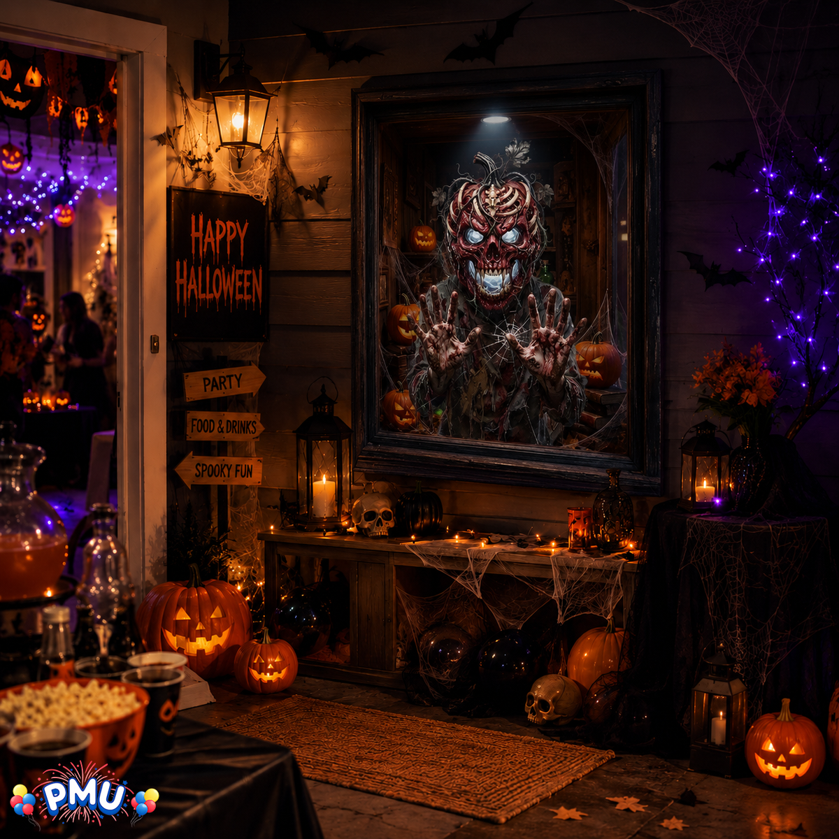 PMU PMU 13 Set Halloween Window Clings, Window Decals, Scary Halloween Decor
