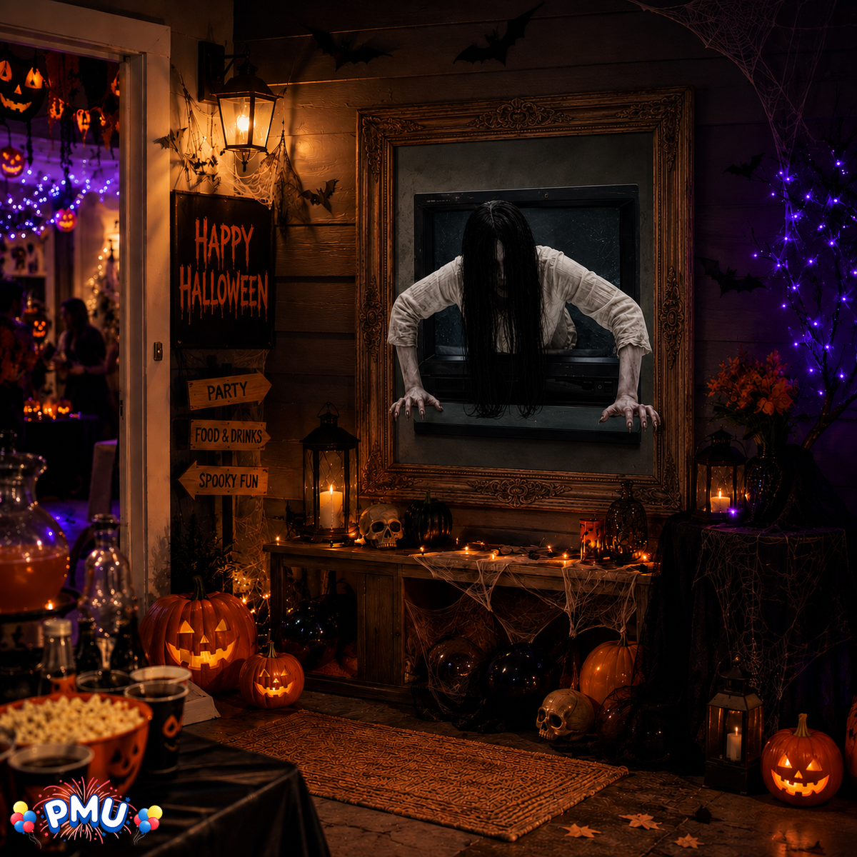 PMU PMU 13 Set Halloween Window Clings, Window Decals, Scary Halloween Decor