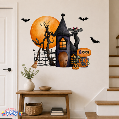 PMU 7 Sheet Halloween Wall Stickers, High-Definition Wall Decal Halloween Decor