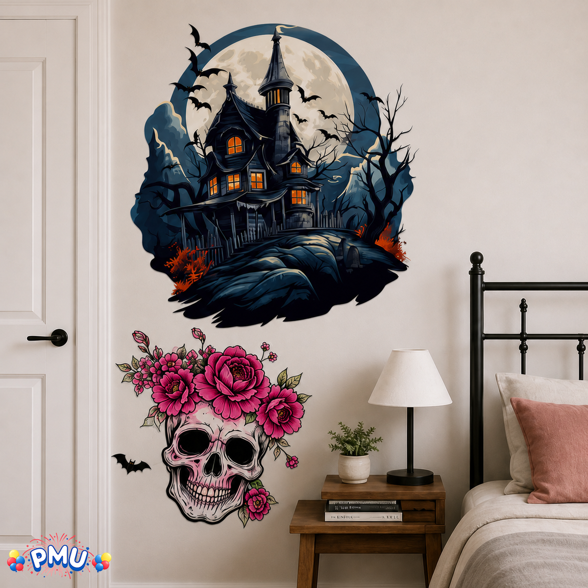 PMU 7 Sheet Halloween Wall Stickers, High-Definition Wall Decal Halloween Decor