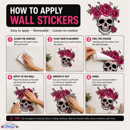 PMU 7 Sheet Halloween Wall Stickers, High-Definition Wall Decal Halloween Decor
