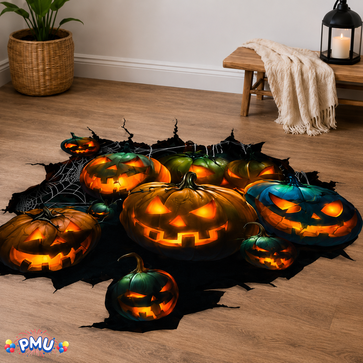 PMU 7 Sheet Halloween Wall Stickers, High-Definition Wall Decal Halloween Decor