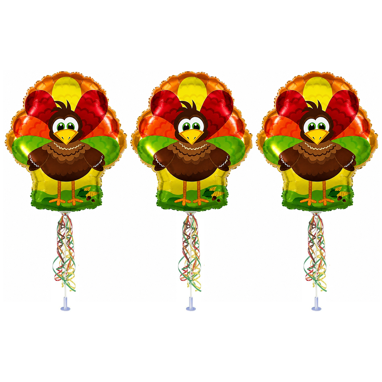PMU 9 inch Pre-Inflated Emoji and Patriotic Balloons with Stick