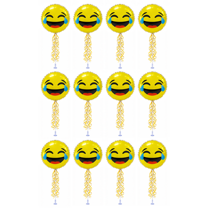 PMU 9 inch Pre-Inflated Emoji and Patriotic Balloons with Stick