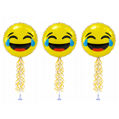 PMU 9 inch Pre-Inflated Emoji and Patriotic Balloons with Stick