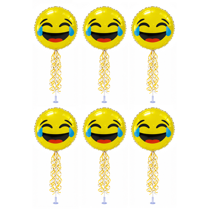 PMU 9 inch Pre-Inflated Emoji and Patriotic Balloons with Stick
