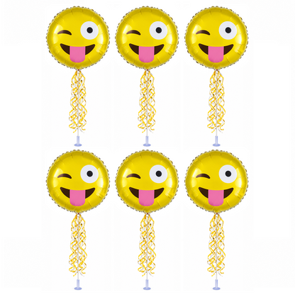 PMU 9 inch Pre-Inflated Emoji and Patriotic Balloons with Stick