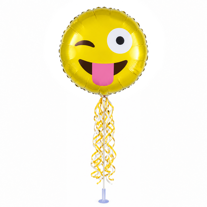 PMU 9 inch Pre-Inflated Emoji and Patriotic Balloons with Stick