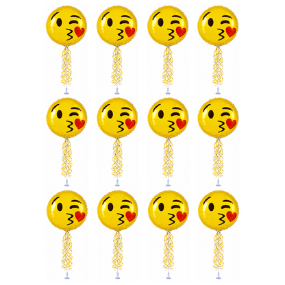 PMU 9 inch Pre-Inflated Emoji and Patriotic Balloons with Stick
