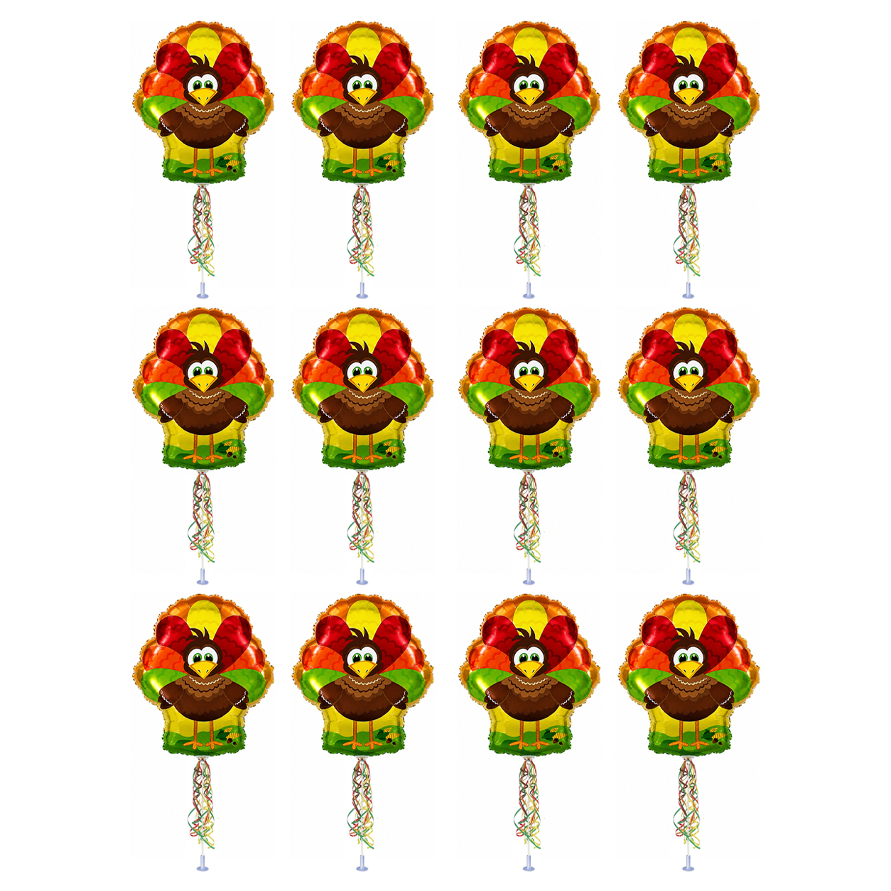 PMU 9 inch Pre-Inflated Emoji and Patriotic Balloons with Stick