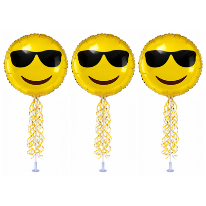 PMU 9 inch Pre-Inflated Emoji and Patriotic Balloons with Stick