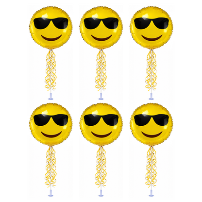 PMU 9 inch Pre-Inflated Emoji and Patriotic Balloons with Stick