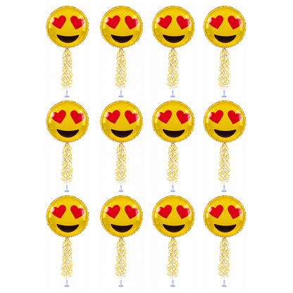 PMU 9 inch Pre-Inflated Emoji and Patriotic Balloons with Stick