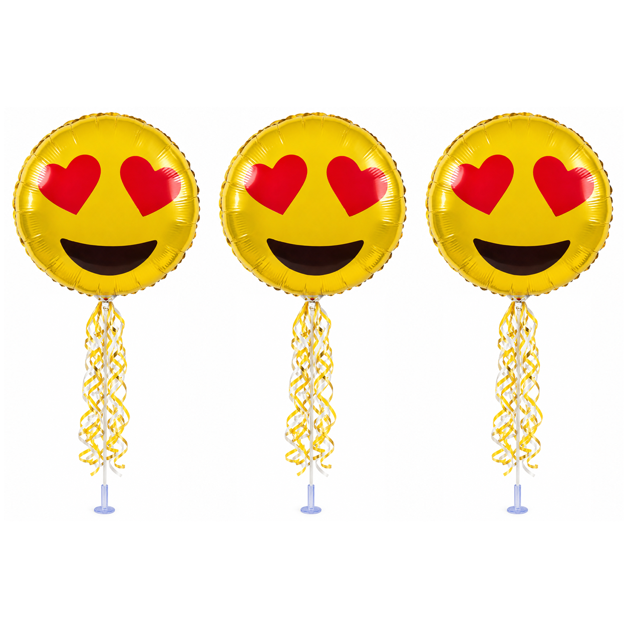 PMU 9 inch Pre-Inflated Emoji and Patriotic Balloons with Stick