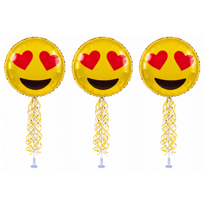PMU 9 inch Pre-Inflated Emoji and Patriotic Balloons with Stick