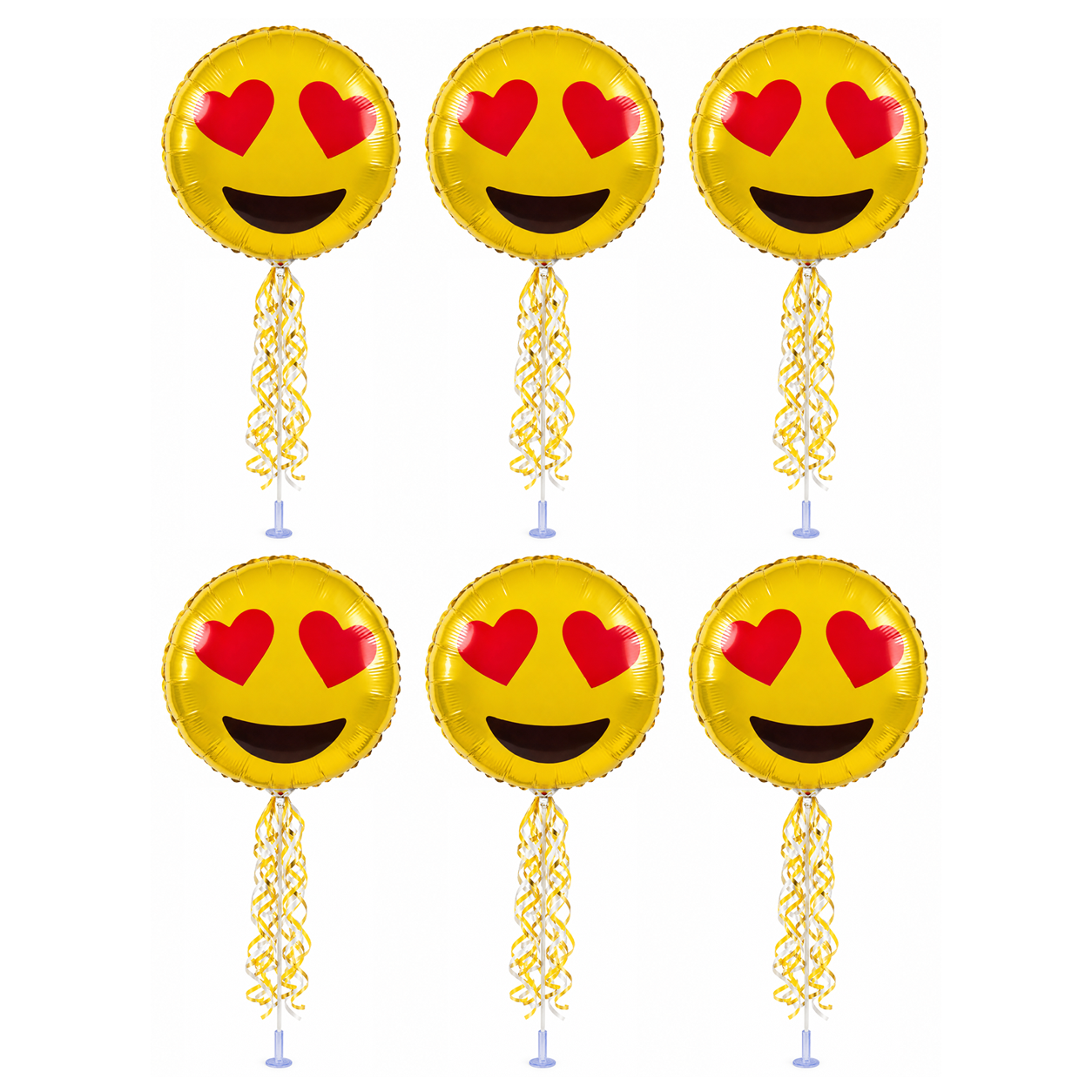 PMU 9 inch Pre-Inflated Emoji and Patriotic Balloons with Stick