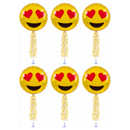 PMU 9 inch Pre-Inflated Emoji and Patriotic Balloons with Stick