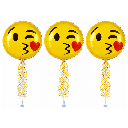 PMU 9 inch Pre-Inflated Emoji and Patriotic Balloons with Stick