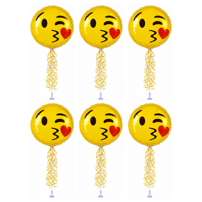 PMU 9 inch Pre-Inflated Emoji and Patriotic Balloons with Stick