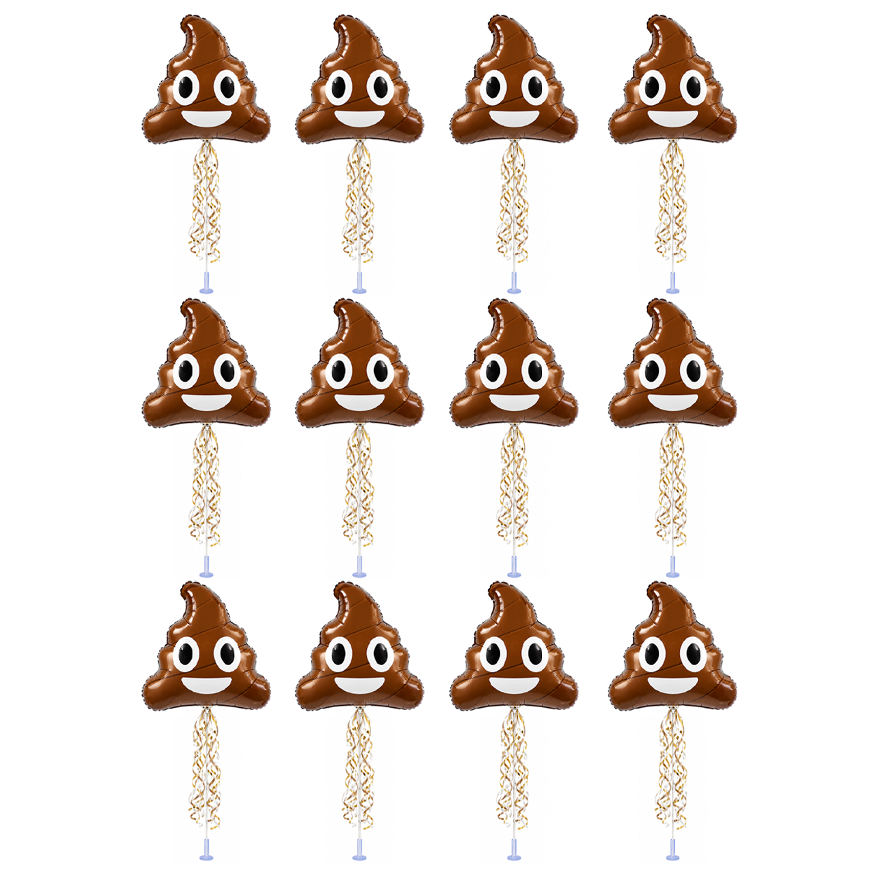 PMU 9 inch Pre-Inflated Emoji and Patriotic Balloons with Stick