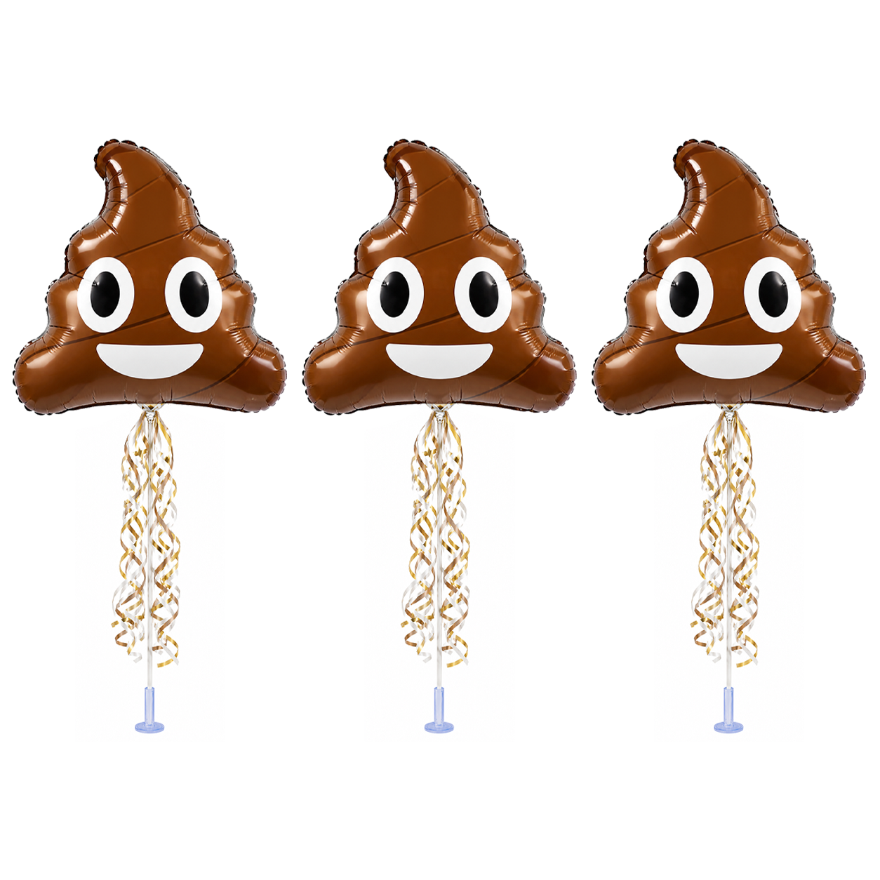 PMU 9 inch Pre-Inflated Emoji and Patriotic Balloons with Stick