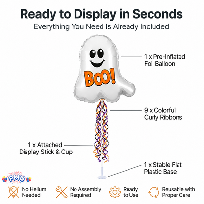 PMU Halloween Balloons 11 Inch Pre-Inflated with Stick